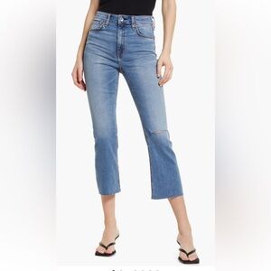 Rag & Bone Nina High Waist Shorty Crop Flare Leg Jeans